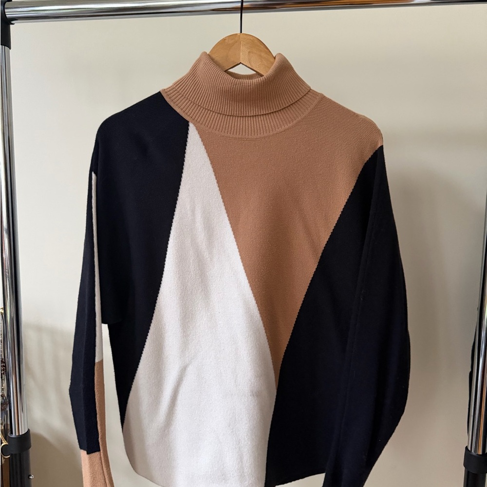 Milano Tri-Tone Turtleneck Sweater